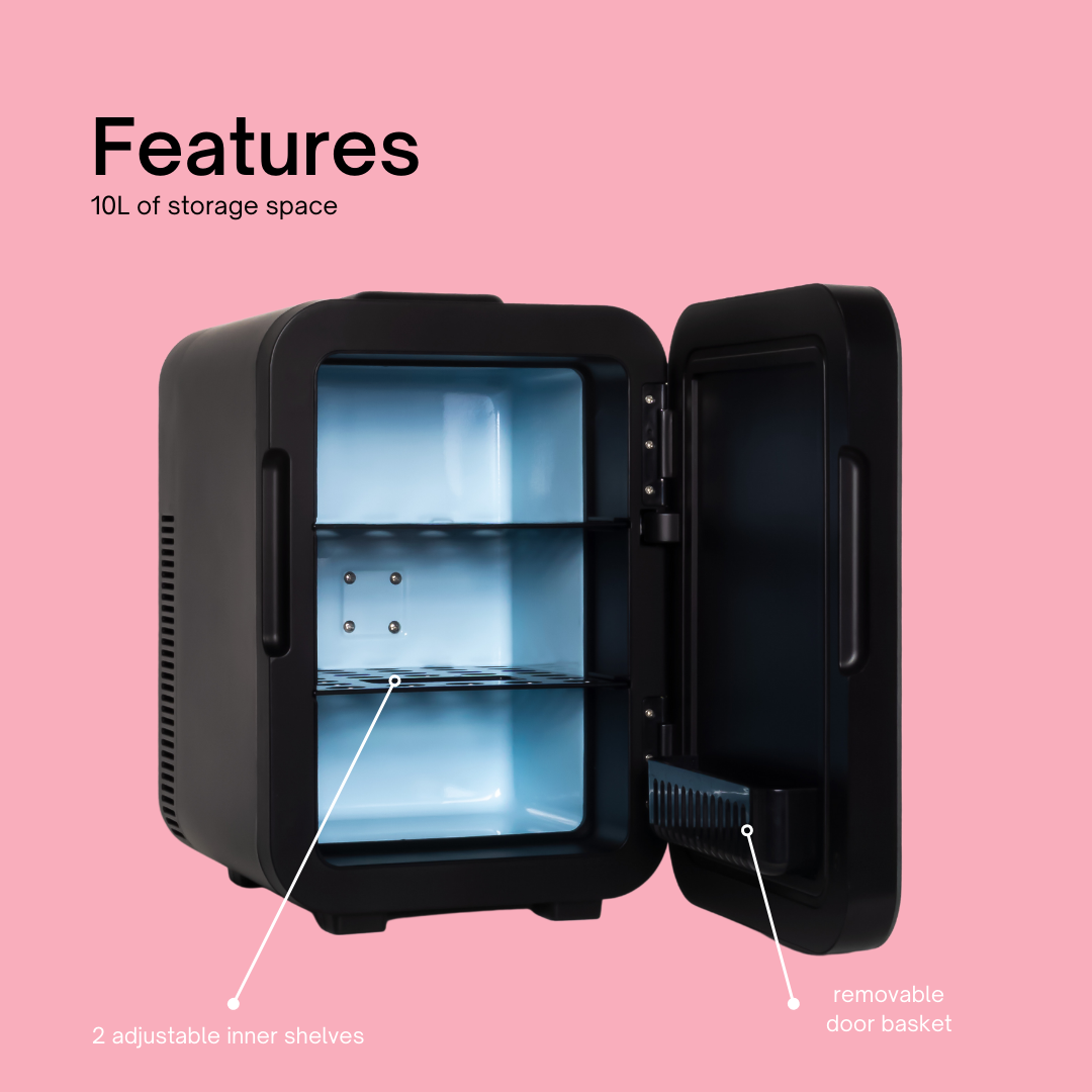 The Jumbo Black Marble Cosmetics Fridge