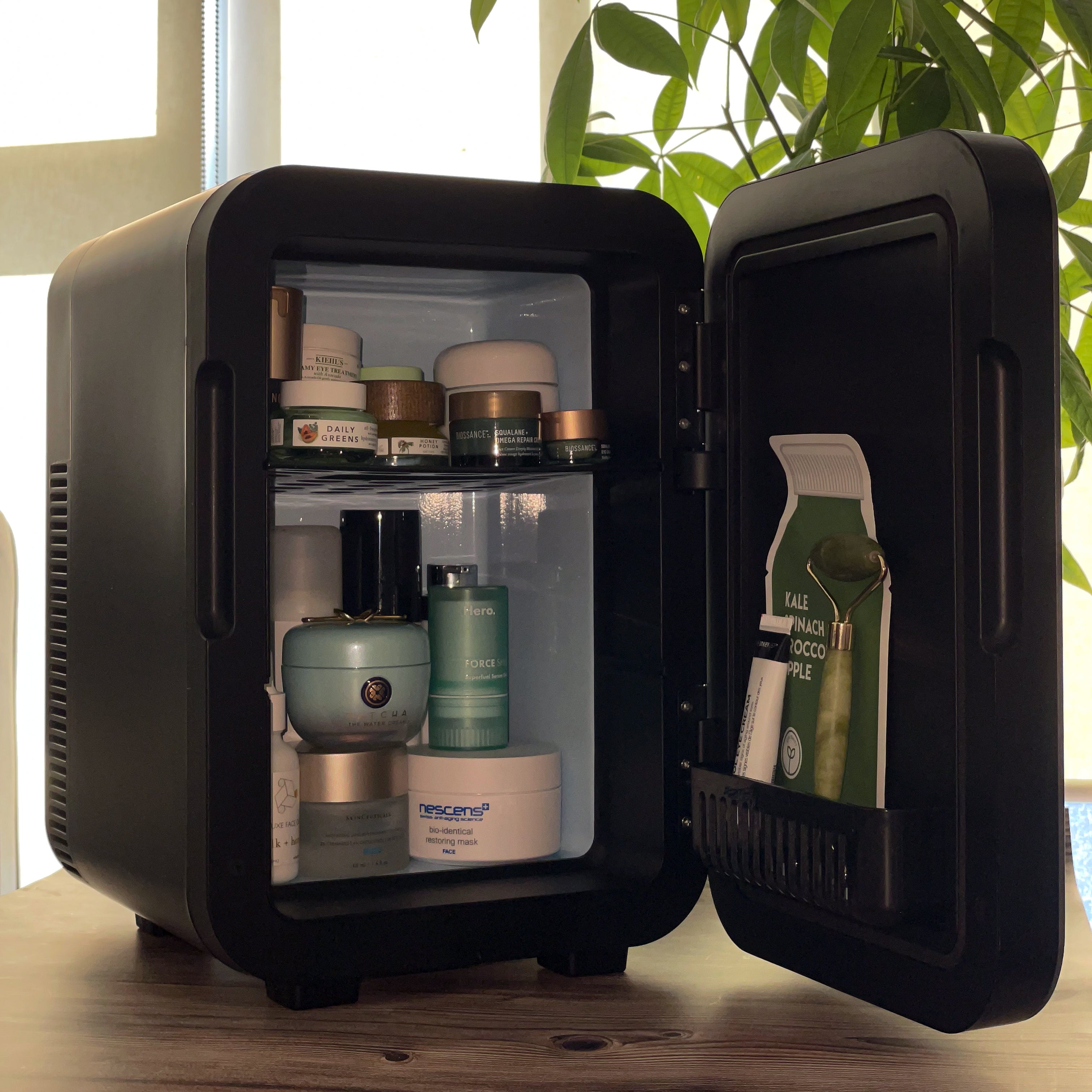 The Jumbo Black Marble Cosmetics Fridge
