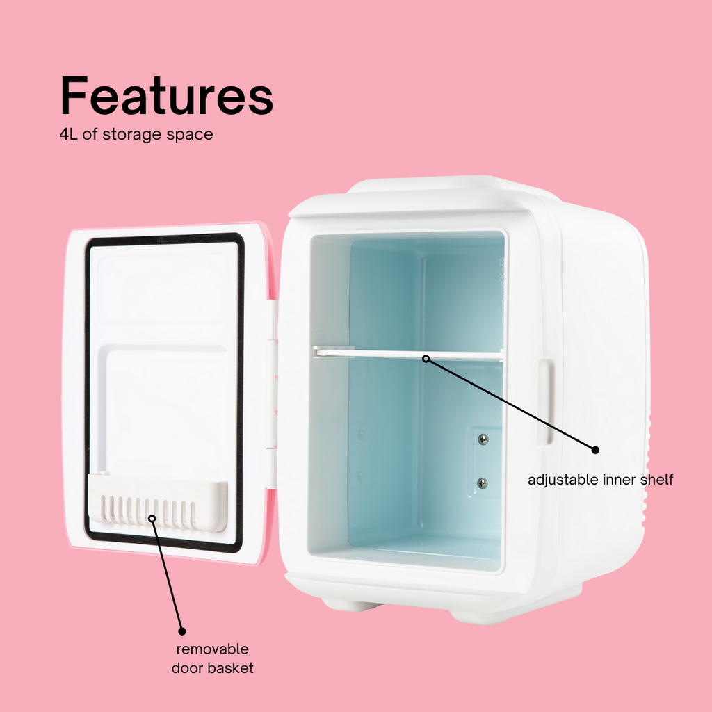 Custom Portable Small Pink White Makeup Cosmetology Refrigerator 4l Mini  Skin Care Frigo Cosmetic Beauty Fridge With Mirror