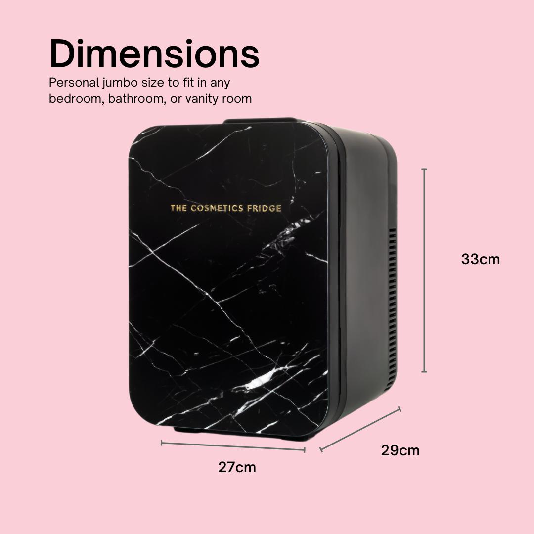 The Jumbo Black Marble Cosmetics Fridge